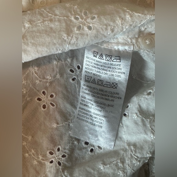 Candice Cameron Bure White Eyelet Button-Up Shirt - Size XS - Picture 11 of 14